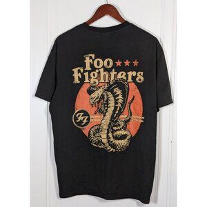 Foo Fighters Cobra Snake Black Short Sleeve T-Shirt Size Large Concert Tee